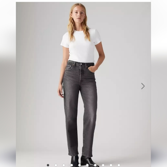 Levi's Rib Cage Dark Stone Wash Straight Ankle High Rise - 27x27 NWT - Picture 1 of 10